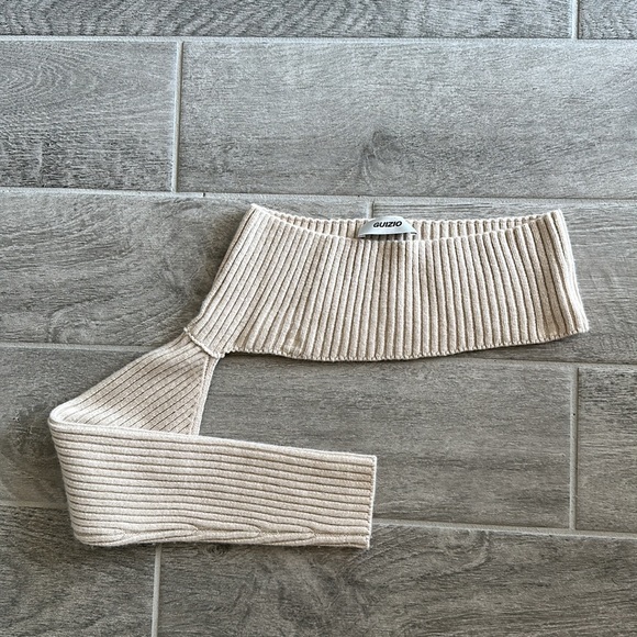 Rib Knit Shrug Off Shoulder Top by Guizio in sz M in shade Light Oat REVOLVE - Picture 2 of 2